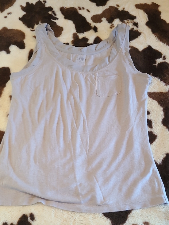 LOFT Tops - LOFT Light  Green/Gray Tank Top Pocket Tank